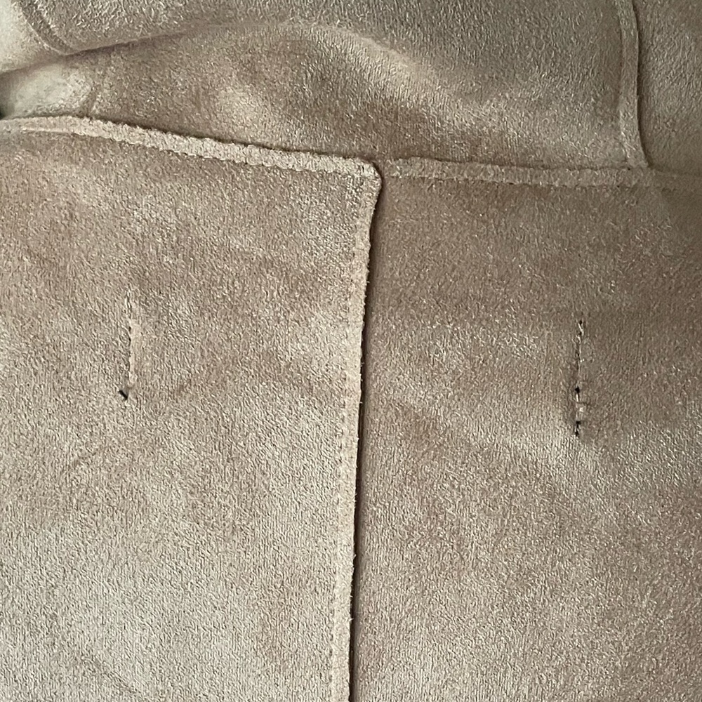 Zara faux suede zip up hooded jacket size M fall closet staple warm outdoors - Picture 9 of 9